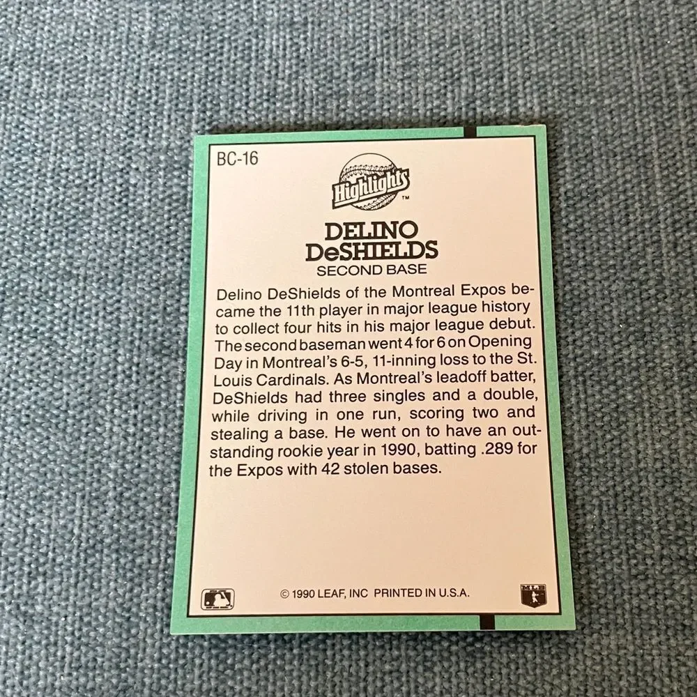 1991 Donruss Montreal Expos Highlights Baseball Card Trading Card